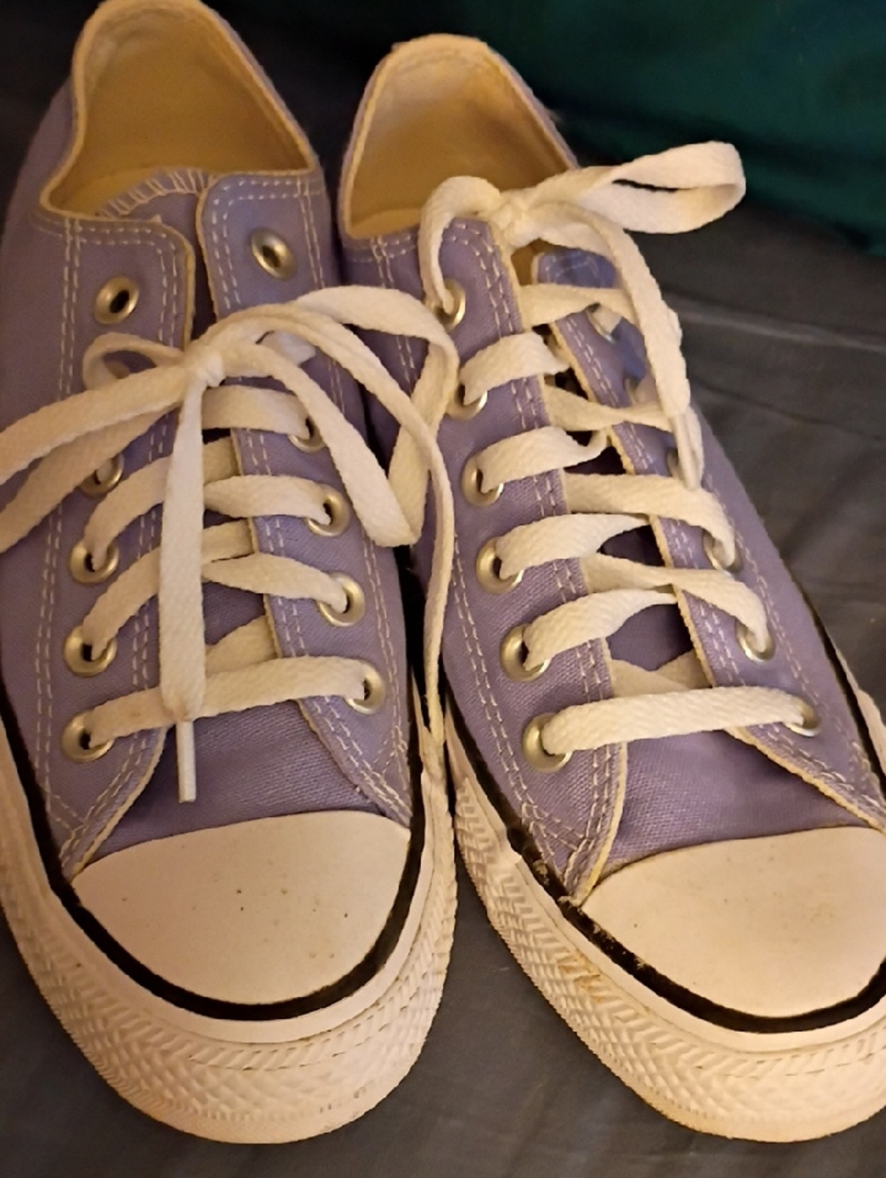 Converse Periwinkle Canvas Low-Top Sneakers with White Trim